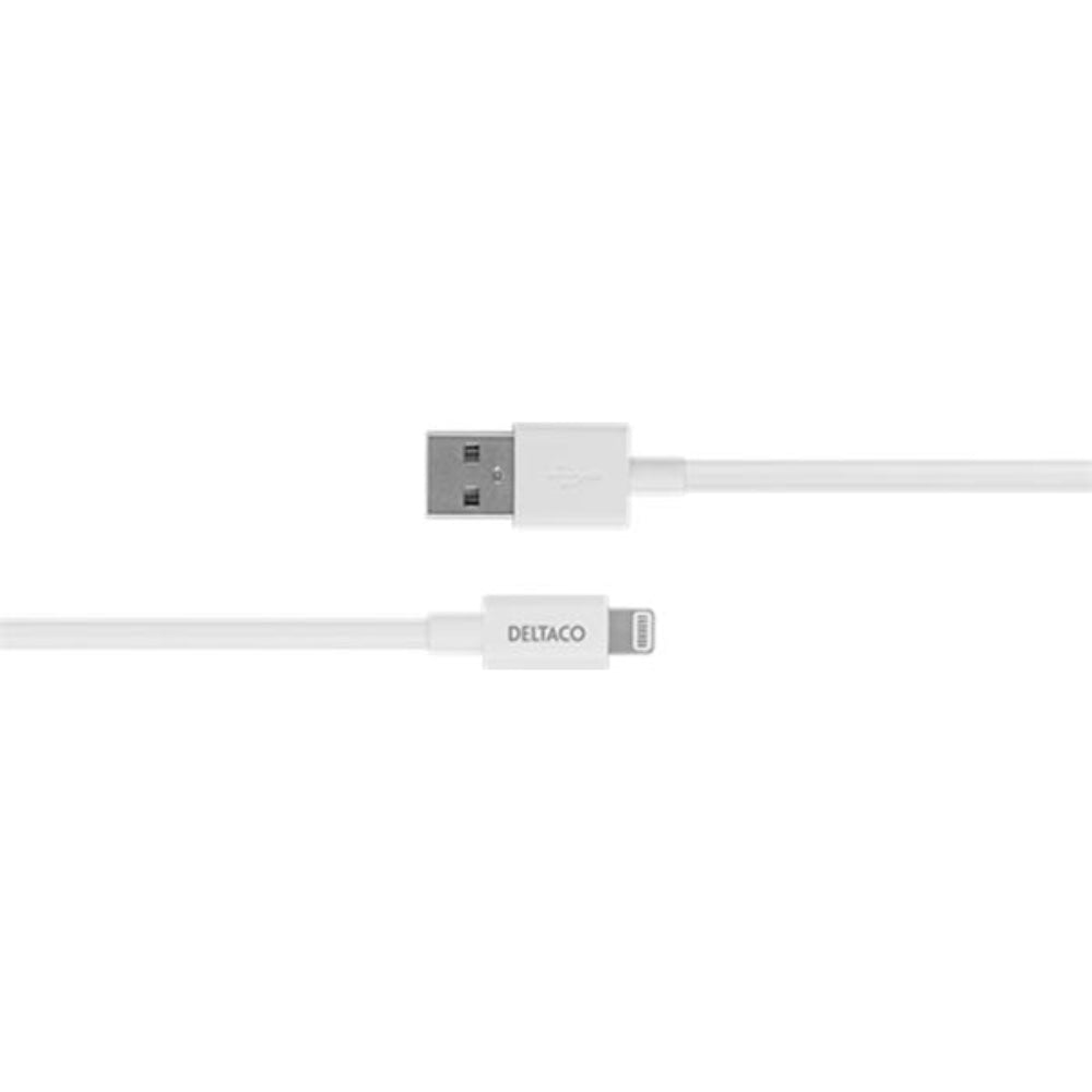 Deltaco Apple USB A to Lightning Iphone Cable 1 Metre - White | IPLH401