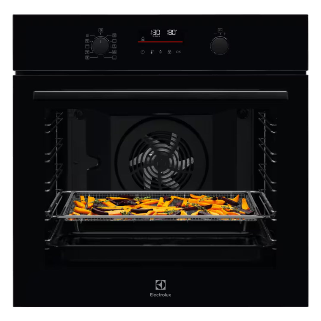 Electrolux 700 AirFry Pyrolytic Built In Single Oven - Black | EOM6P46K