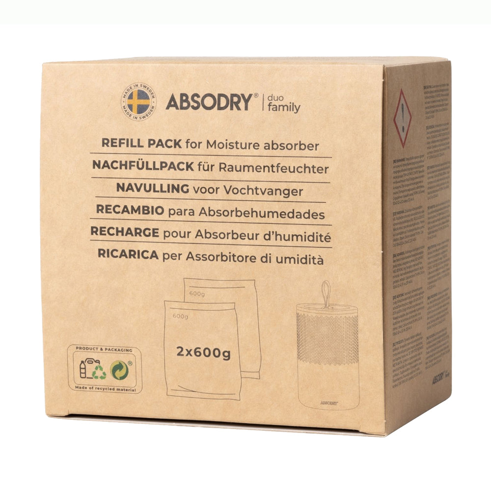 AbsoDry Duo Family Moisture Absorber Refill Bag 600g 2 Pack | 205-DFB