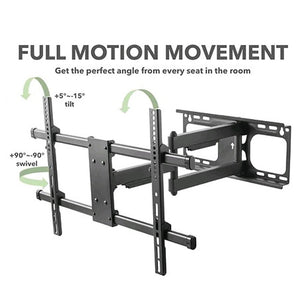 iTECH Double Arm Wall Mount TV Bracket for 37 Inch to 80 Inch - Black | PTRB77