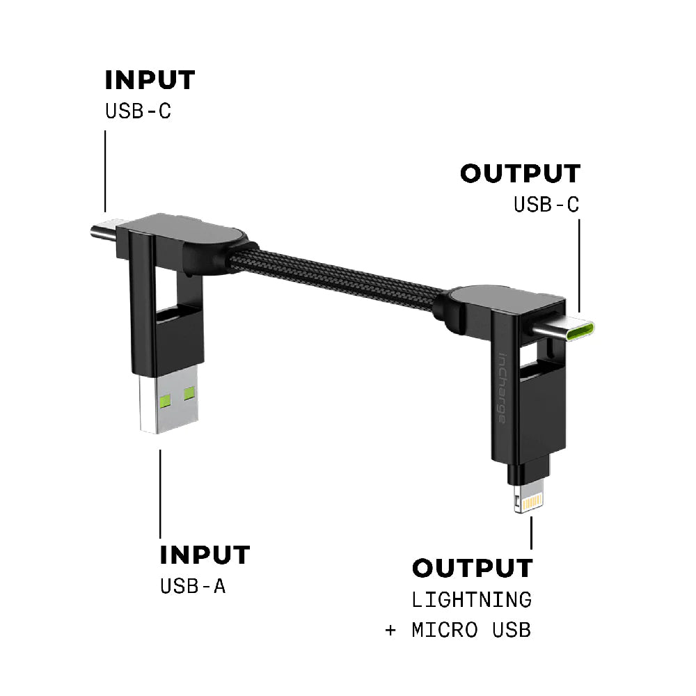 Rolling Square InCharge X Charging Cable 6 in 1 - Black | X01WR