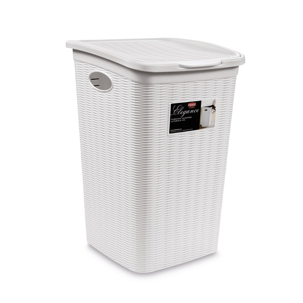 Elegance Laundry Basket - White (54x38x37cm) | 55248