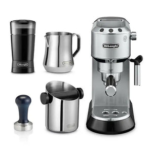 Delonghi Dedica Pump Coffee Machine Bundle Pack - Stainless Steel | ECKG6820.M