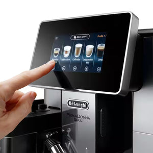 DeLonghi PrimaDonna Soul Automatic Bean to Cup Coffee Machine - Sliver & Black | ECAM610.55.SB