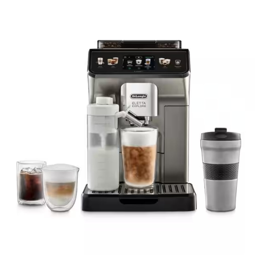 DeLonghi Eletta Explore Fully Automatic Coffee Machine - Titanium | ECAM450.86.T