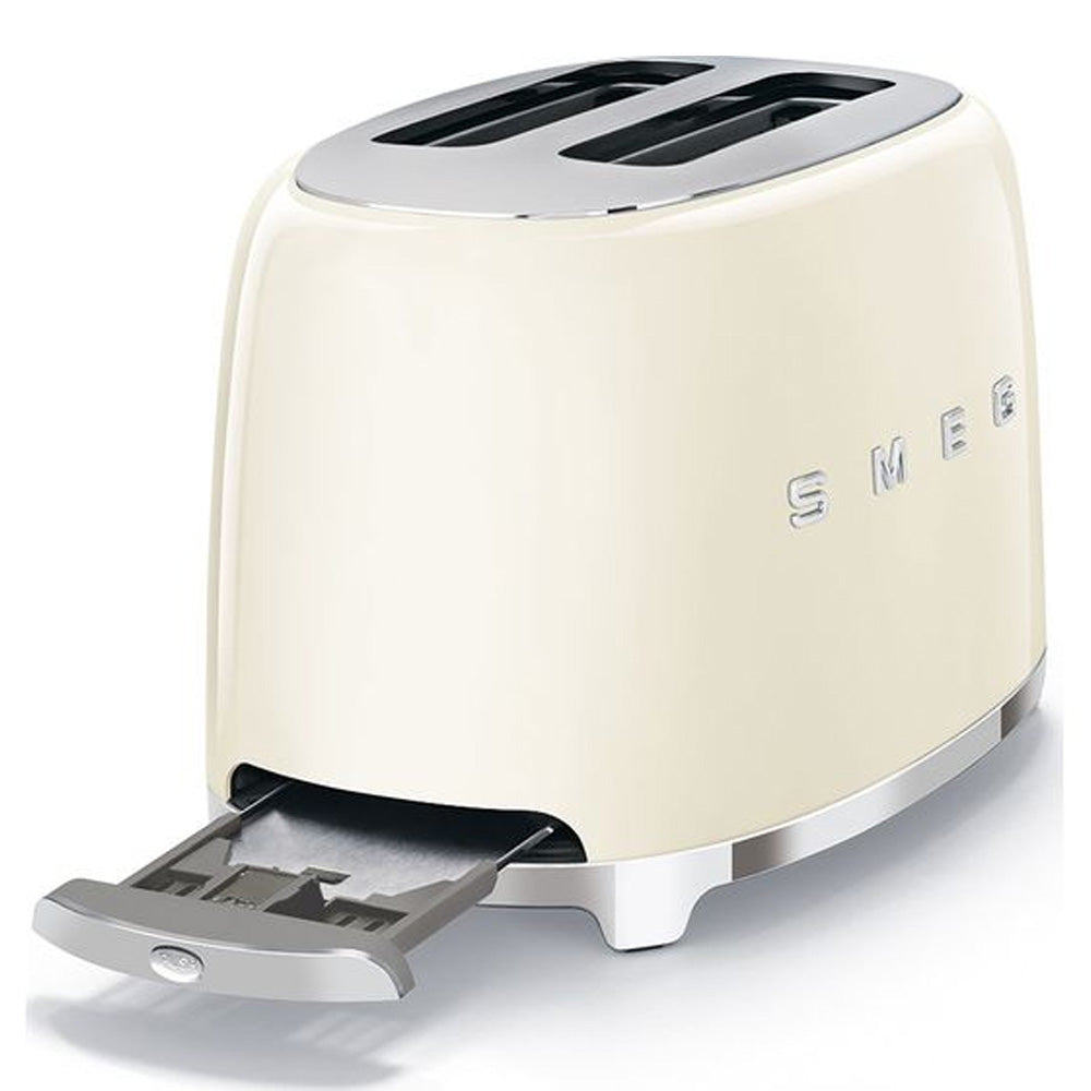 Smeg 50's Retro Style Aesthetic 2 Slice Toaster - Cream | TSF01CRUK