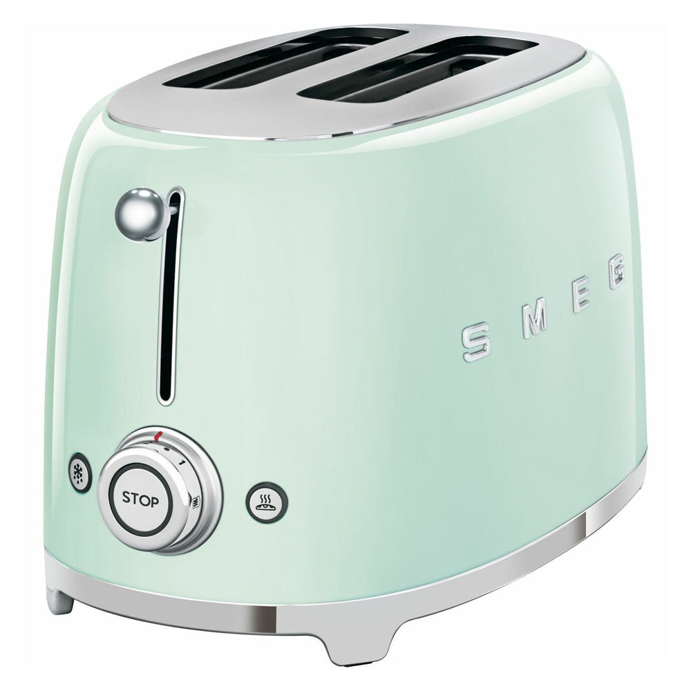 Smeg 50's Retro Style Aesthetic 2 Slice Toaster - Pastel Green | TSF01PGUK