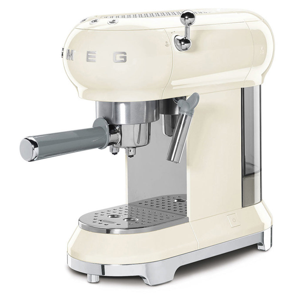 Smeg 50's Retro Style Espresso Coffee Machine - Cream | ECF01CRUK