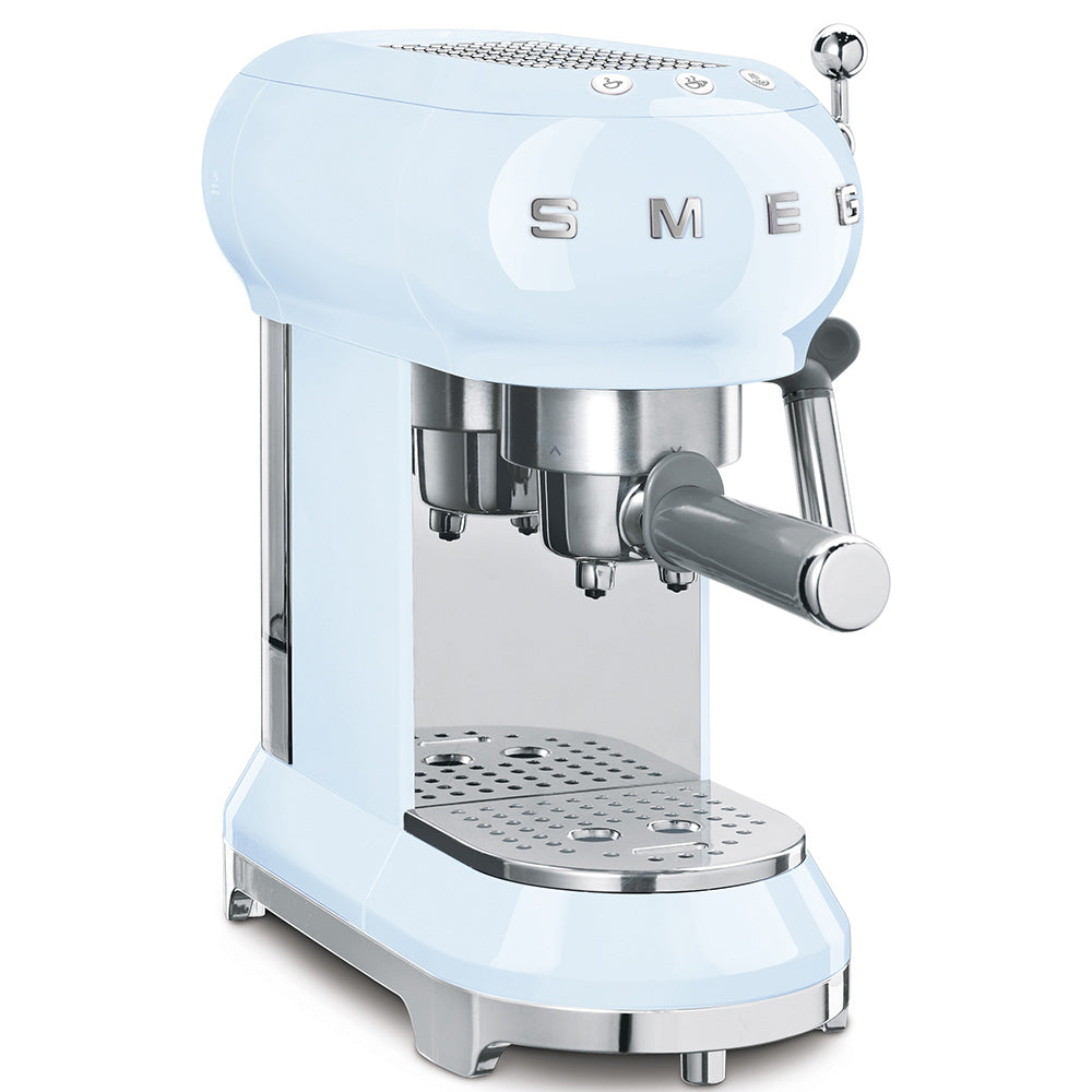 Smeg 50's Retro Style Espresso Coffee Machine - Pastel Blue | ECF01PBUK