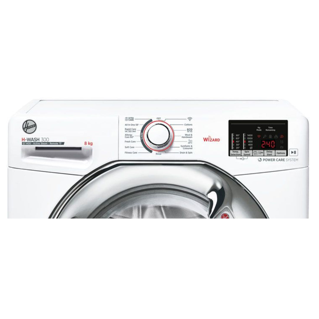 Hoover H-Wash 300 8KG 1400 Spin Washing Machine - White | H3WS485DACE/1-80