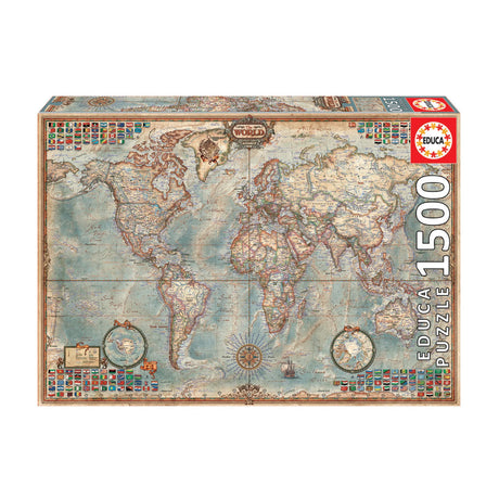 Educa Political Map of The World Jigsaw Puzzle 1500 Piece | 18310