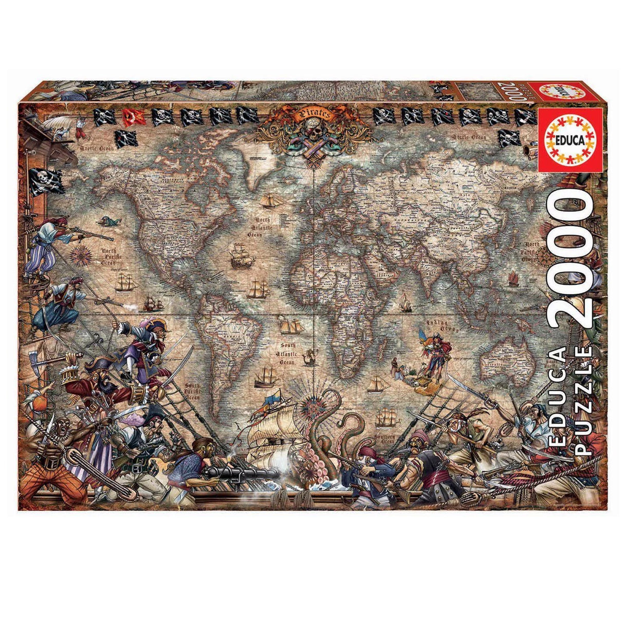 Educa Pirates Map Jigsaw Puzzle 2000 Piece