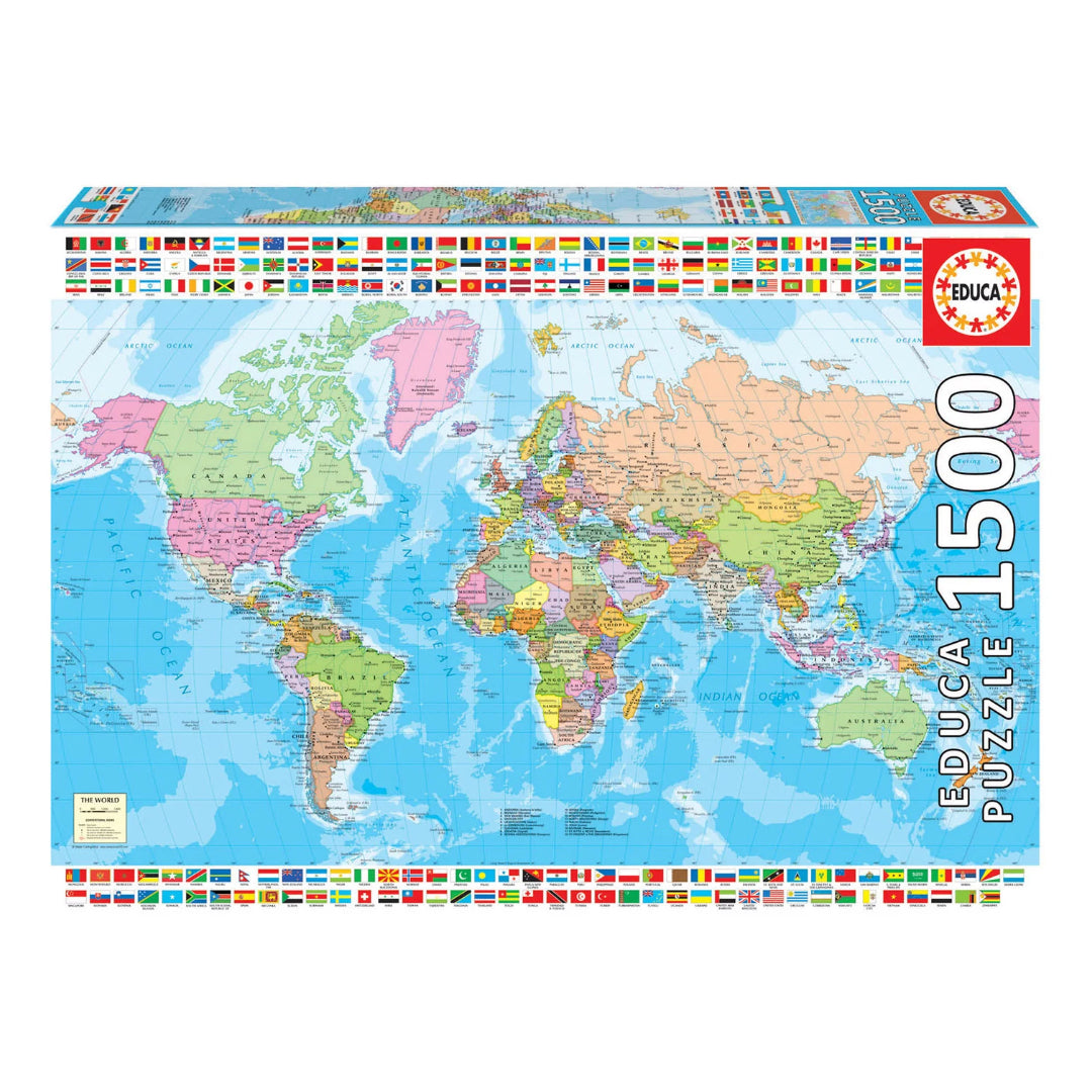 Educa Political World Map Jigsaw Puzzle 1500 Piece | 18310