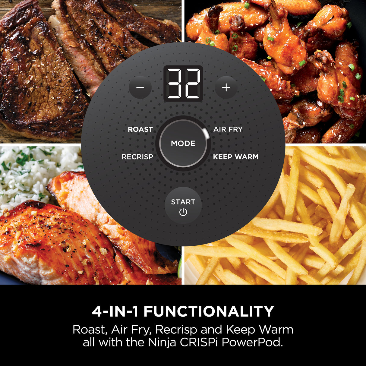 Ninja CRISPi 4 in 1 Portable Glass Air Fryer 4.5 Litre - Cyber Space | FN101UKGY