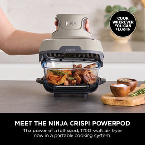 Ninja CRISPi 4 in 1 Portable Glass Air Fryer 4.5 Litre - Stone | FN101UKST