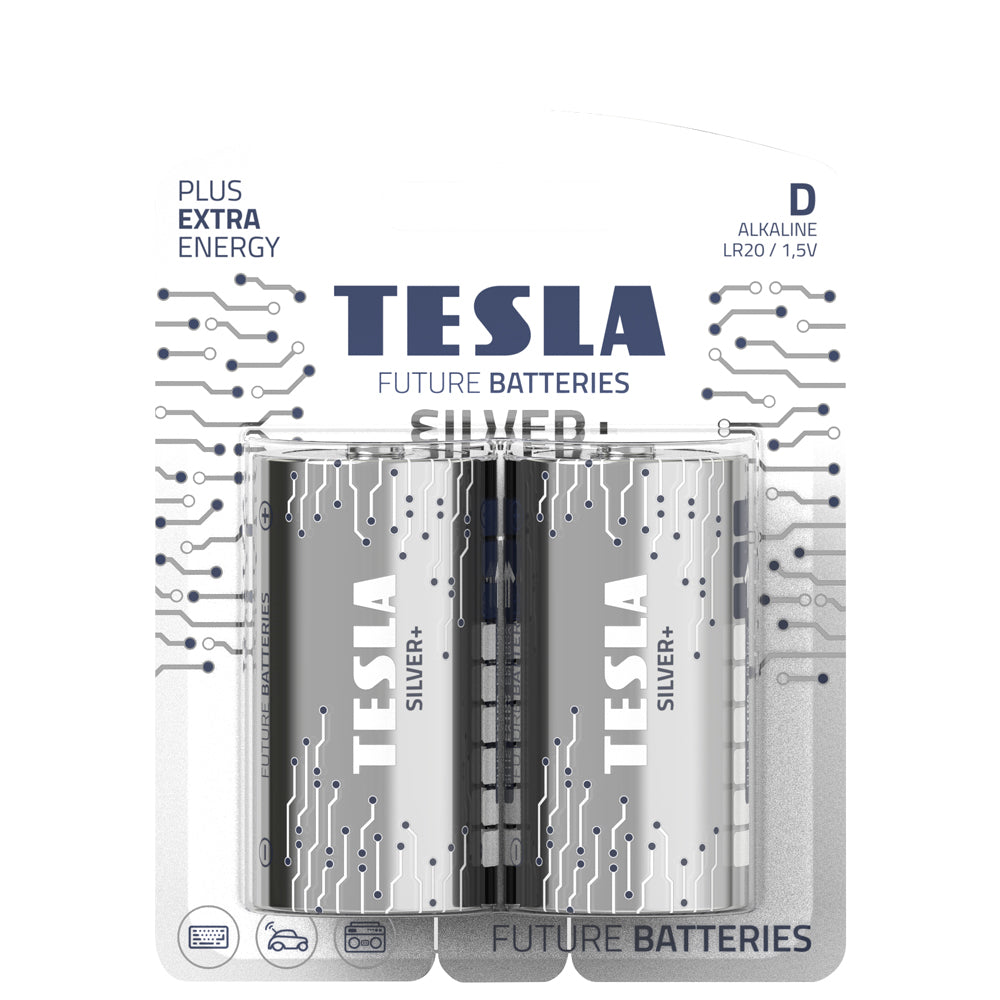 Tesla D Silver+ Batteries 2 Pack | 149-D_SILVER