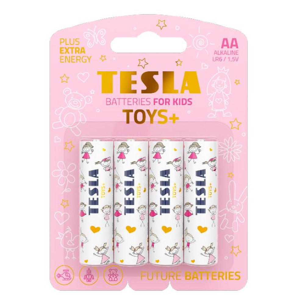 Tesla AA Toys+ Girl Batteries 4 Pack | 149-AA_TOYS_GIRL