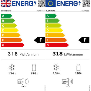 Blomberg 191cm Frost Free 50/50 Fridge Freezer - White | KGM4663