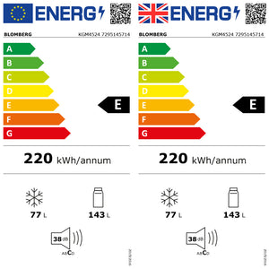 Blomberg 152.8CM 50/50 Frost Free Combi Fridge Freezer - White | KGM4524