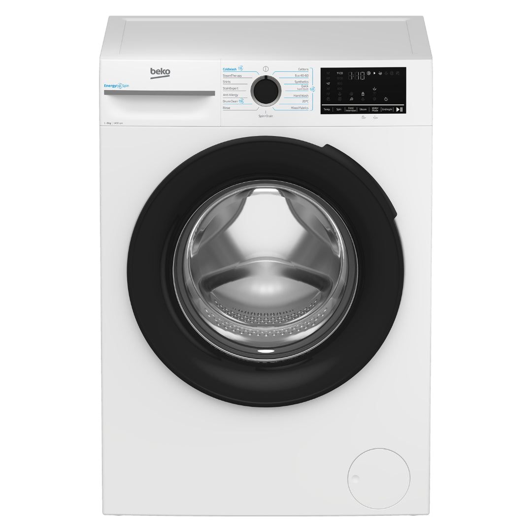 BEKO Pro EnergySpin IronFast 8 kg 1400 Spin Washing Machine - White | BM3WT4841IW