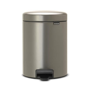 Brabantia 5 Litre New Icon Pedal Bin - Platinum | 112683