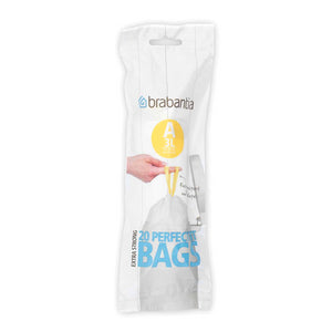 Brabantia A 3 Litre Extra Strong Bin Bags 20 Pack | 311727