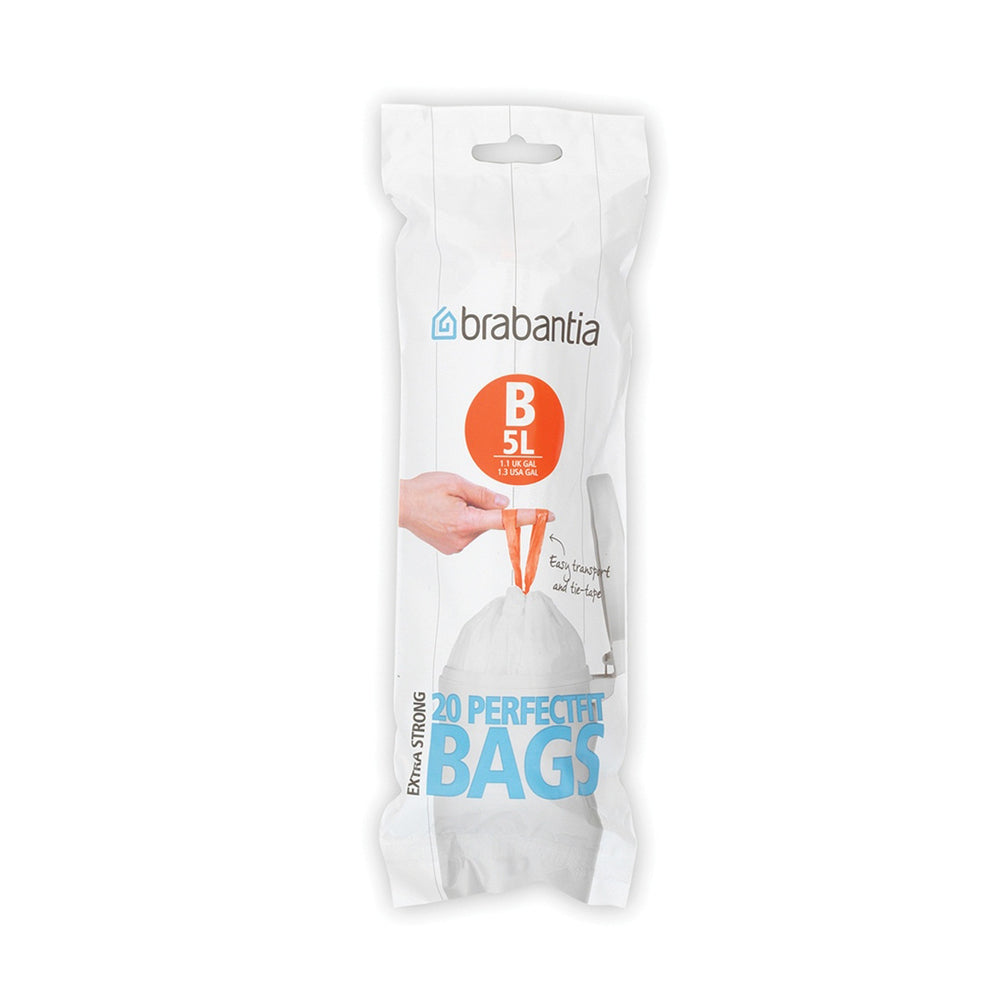 Brabantia B 5 Litre Extra Strong Bin Bags 20 Pack | 311741