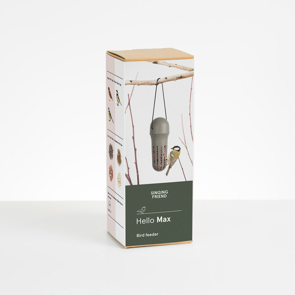 Singing Friend Max Bird Feeder Recycled - Grey | SFL005