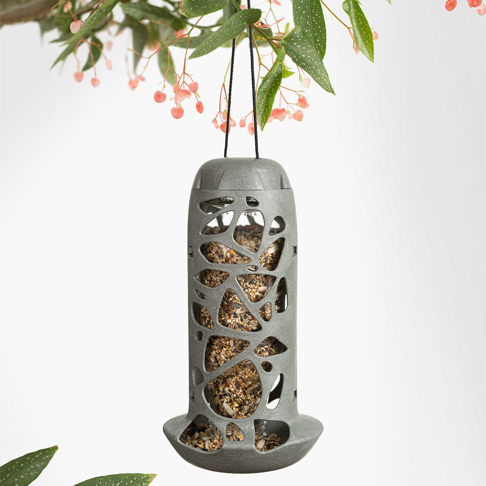 Singing Friend Tara Bird Feeder With Bottle Recycled - Grey | SFZ001