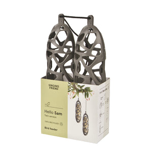 Singing Friend Sam Bird Feeder Recycled Twin Pack - Grey | SFT004