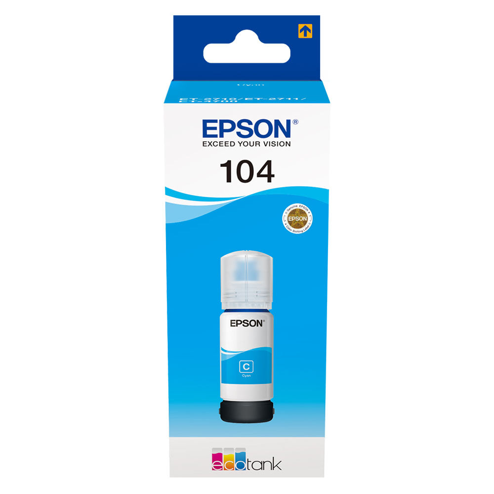 Epson Ecotank 104 65ml Ink - Cyan | C13T00P240