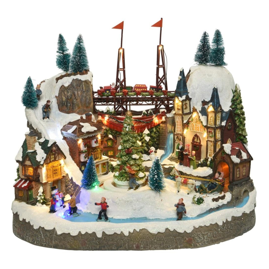 Kaemingk LED Lit Animated Christmas Village - 31.5cm | 9499814