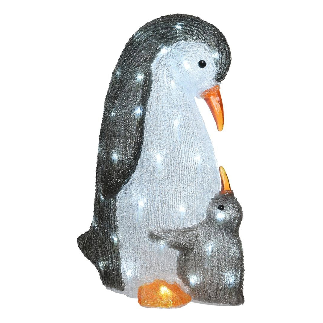 Kaemingk LED Acrylic Penguin with Baby - 47cm | 9947529