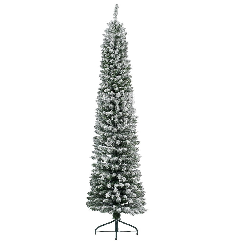 Kaemingk Snowy Pencil Pine Christmas Tree - 7ft (2.2M) | 9947541