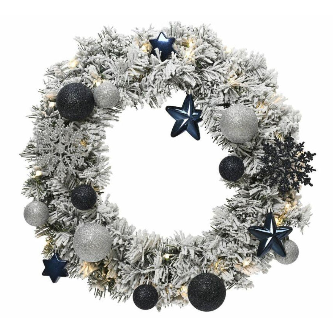 Kaemingk Snowy Imperial Christmas Wreath - 50cm | 9683336