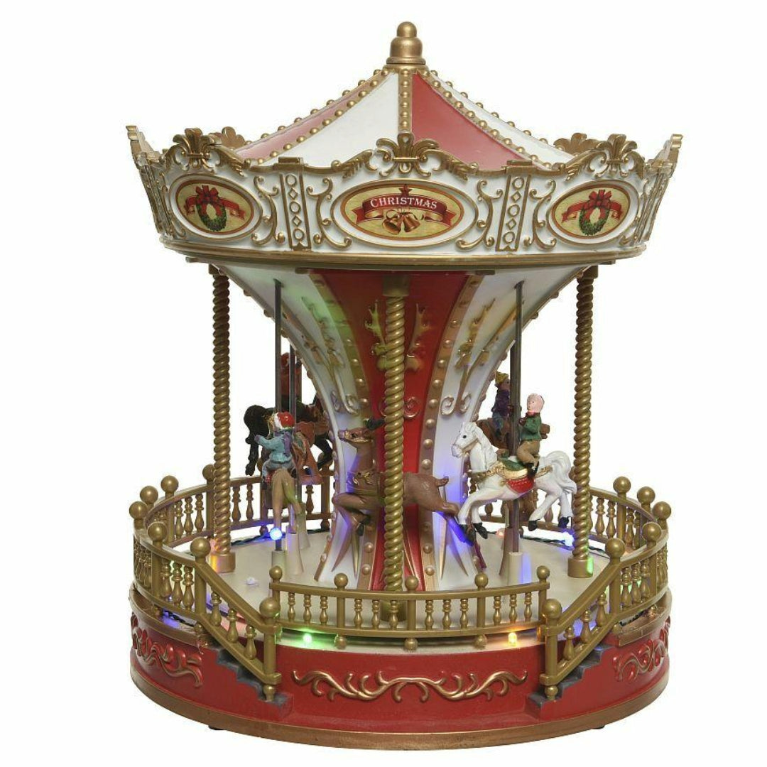 Kaemingk LED Lit Animated Carousel 28cm Battery Operated | 9485084