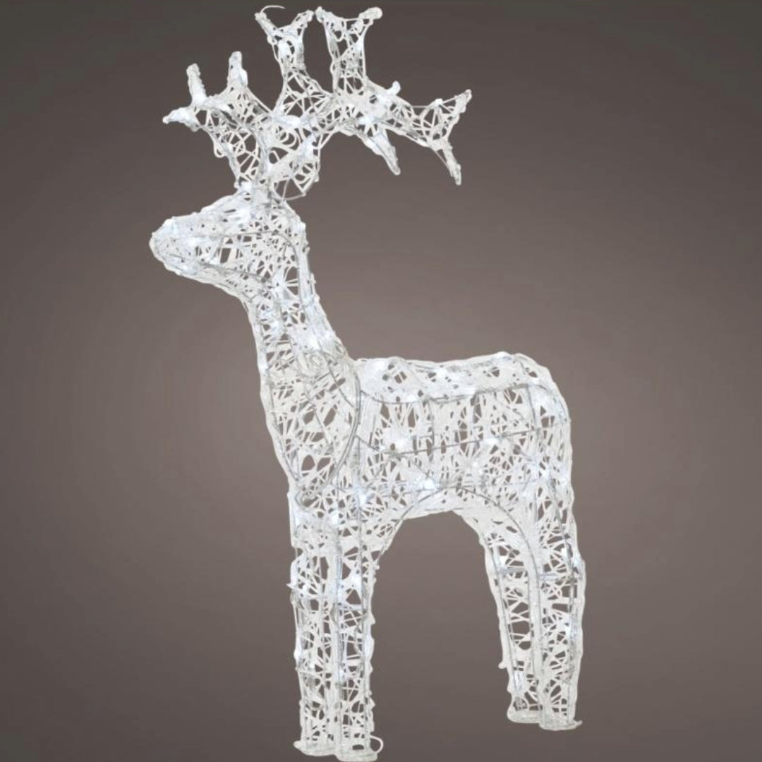 Kaemingk LED Soft Acrylic Reindeer 1.16 Metre - White | 9505312