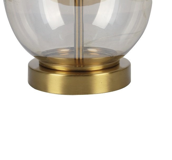 Macquillan Lanus Cognac Glass Table Lamp with Shade | MQL1491