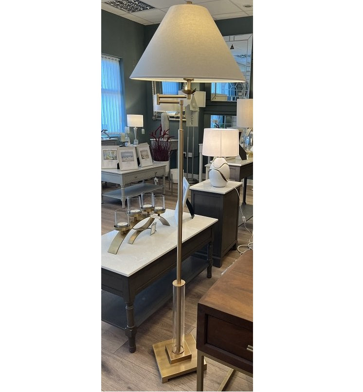 Macquillan Annery Floor Lamp with Shade 161cm - Brass Finish | MQL1520