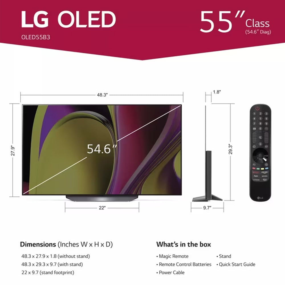 LG 55" B3 4K Ultra HD HDR OLED Smart TV | OLED55B36LA.AEK