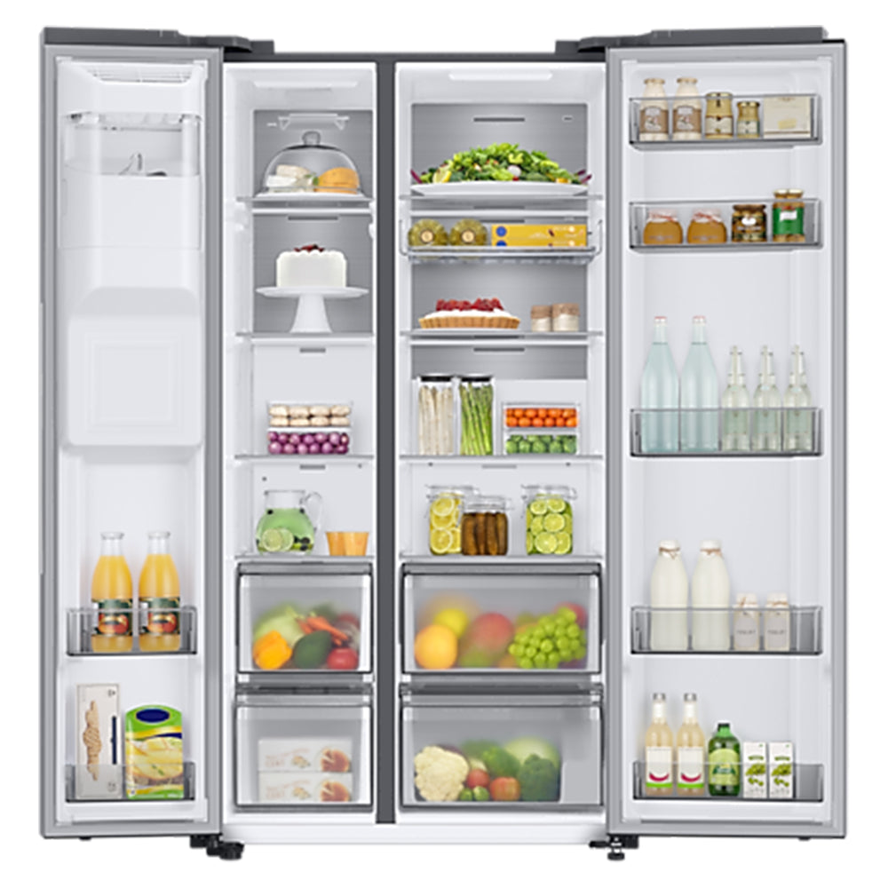 SAMSUNG 8 Series American Style Smart Plumbed Fridge Freezer - Silver | RS68A884CSL/EU