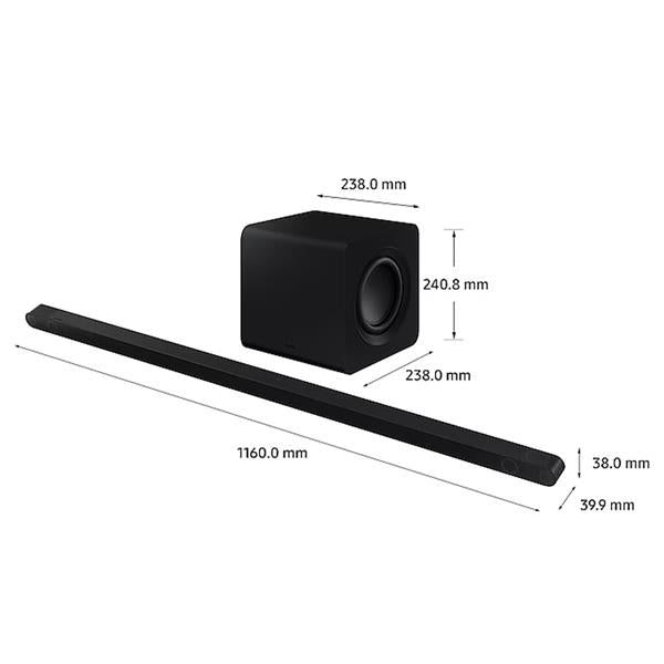 Samsung 3.1.2ch Lifestyle Ultra Slim Wireless Soundbar With Subwoofer - Black | HW-S800B/XU