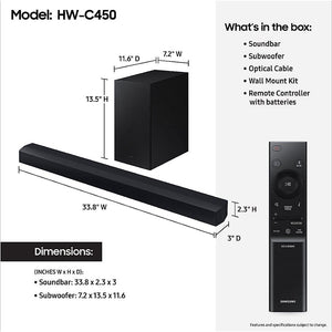 Samsung C450 2.1ch 300W Soundbar With Wireless Subwoofer - Black | HW-C450/XU