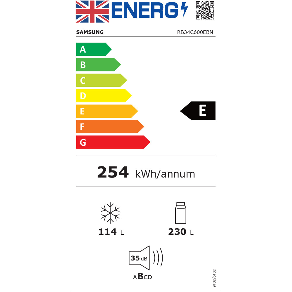 SAMSUNG 185cm RB7300T 4 Series Classic Fridge Freezer - Black | RB34C600EBN/EU