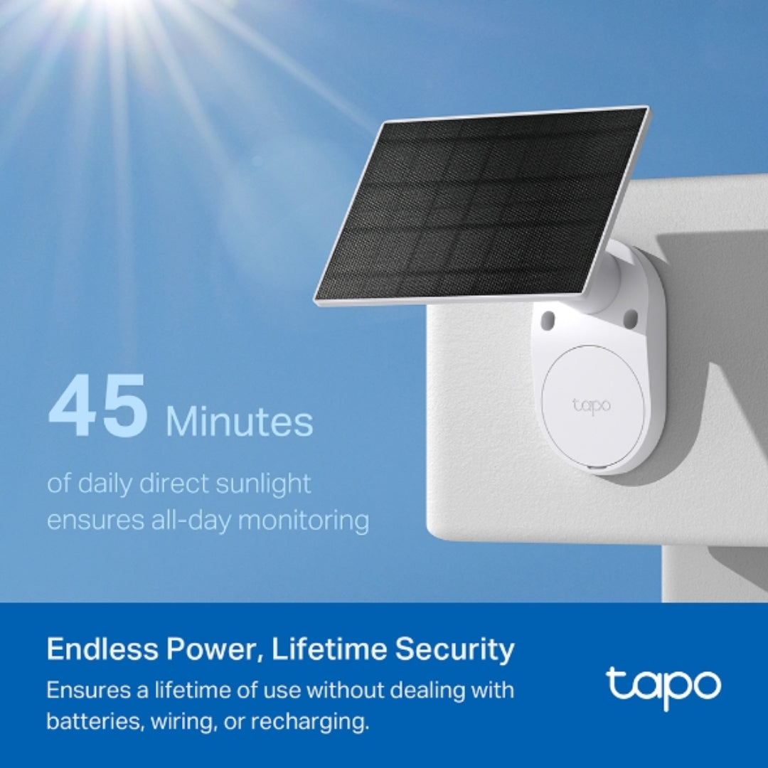 Tapo 2K Solar Powered Security Camera with Kit - White | TAPOC410KIT