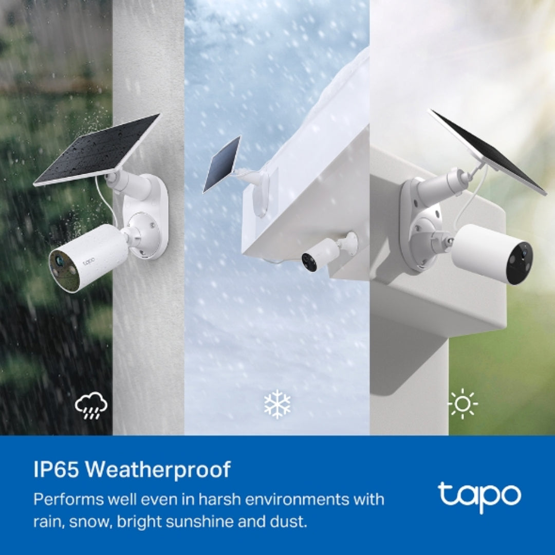 Tapo 2K Solar Powered Security Camera with Kit - White | TAPOC410KIT