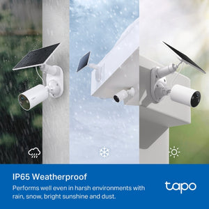 Tapo 2K Solar Powered Security Camera with Kit - White | TAPOC410KIT