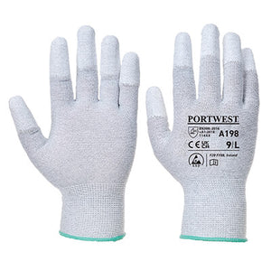 Portwest Antistatic PU Polyurethane Fingertip Glove - Grey