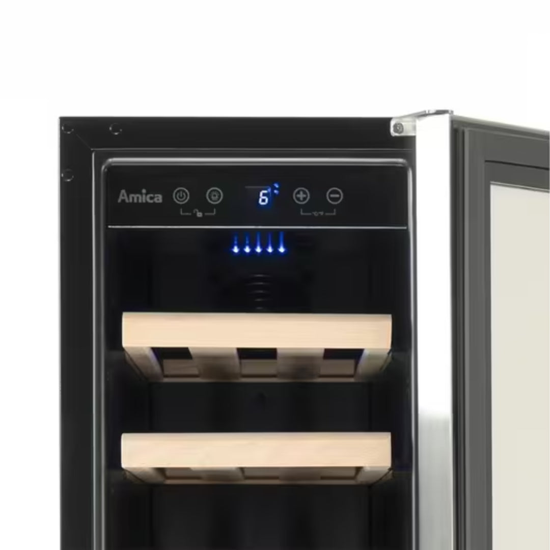 Amica 19 Bottle 30cm Freestanding Wine Cooler - Black | AWC300BL