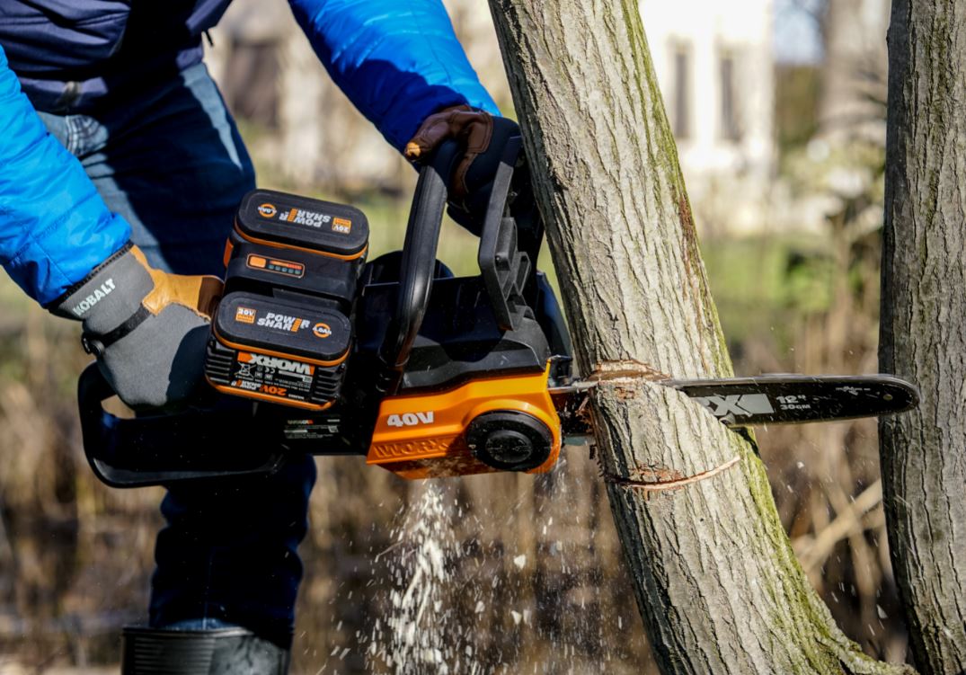 WORX Power Share Cordless Chain Saw - 30cm - 2 x 20V Batteries Included | WG381E